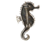 Silver & Marcasite Seahorse Brooch