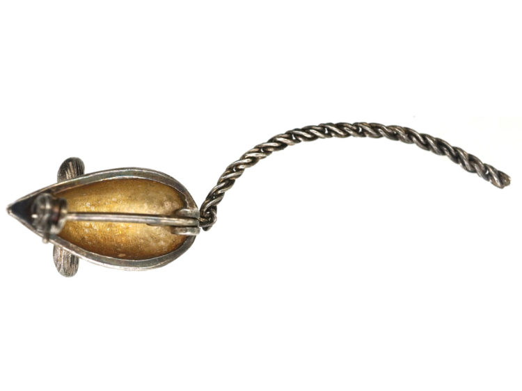 Silver & Marcasite Mouse Brooch