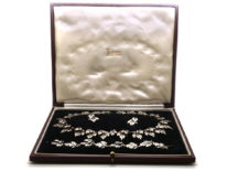 Rare Bernard Instone Silver Leaf Necklace, Bracelet & Earrings Set in Liberty of London Red Box