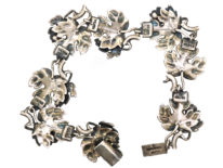 Rare Bernard Instone Silver Leaf Necklace, Bracelet & Earrings Set in Liberty of London Red Box