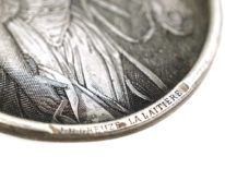 Victorian Silver Oval Pendant engraved With La Laitiere (The Milkmaid) after Greuze