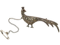 Silver & Marcasite Peacock Brooch