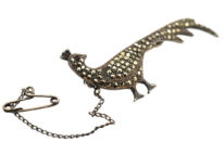 Silver & Marcasite Peacock Brooch