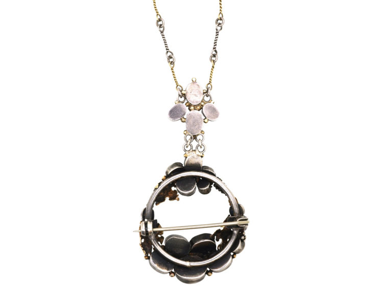 Silver & Gold Arts & Crafts Necklace by Dorrie Nossiter set with Opals
