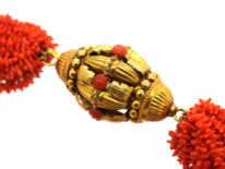 Georgian 23 Strand Coral Necklace with 18ct Gold Clasp