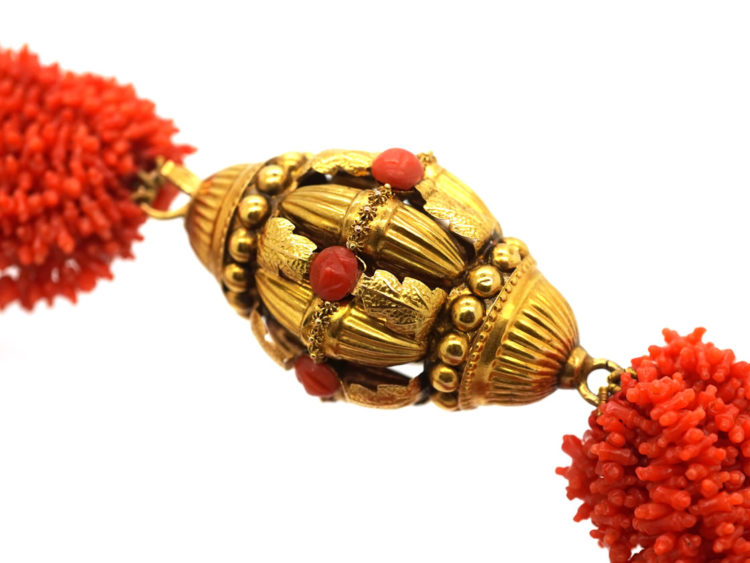 Georgian 23 Strand Coral Necklace with 18ct Gold Clasp
