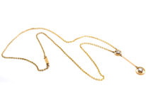 Art Deco Two Diamond Drop Pendant in Original Case