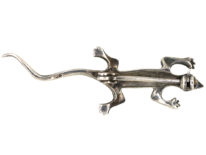 Small Silver & Marcasite Lizard Brooch