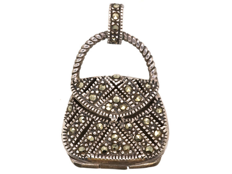 Silver & Marcasite Handbag Locket