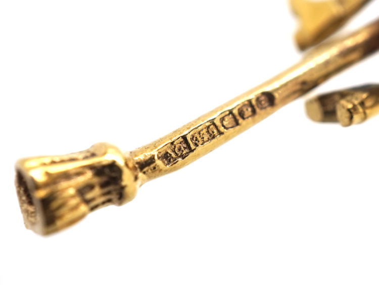 9ct Gold Witch on a Broomstick Pendant