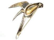 Art Deco Silver & Coloured Paste Parrot Brooch