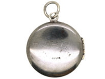 Round Silver Engraved Locket
