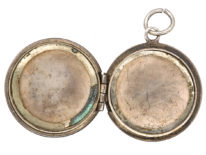 Round Silver Engraved Locket