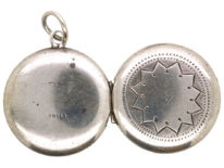 Round Silver Engraved Locket