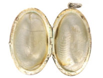 Silver Oval Locket With Scroll Engraving