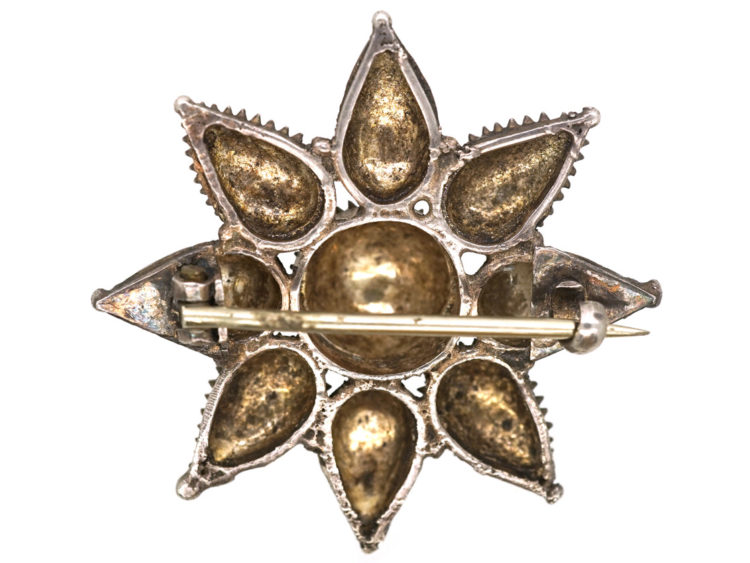 Victorian Silver Flower Brooch