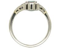 Art Deco 18ct Gold & Platinum, Emerald & Diamond Ring