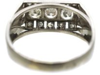 French Art Deco Platinum & Diamond Rectangular Ring