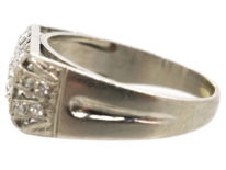 French Art Deco Platinum & Diamond Rectangular Ring