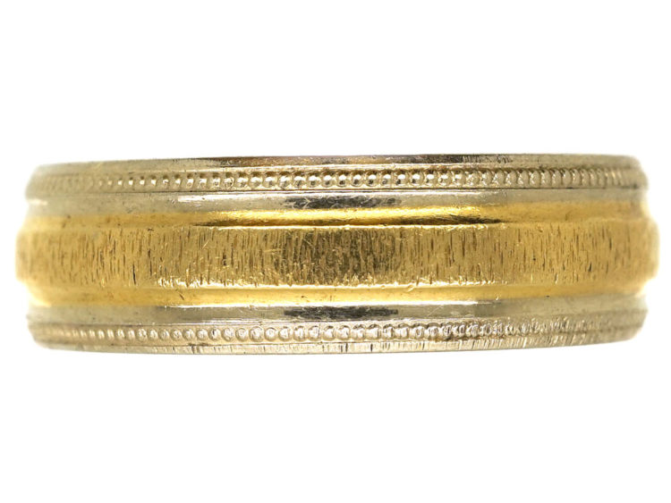 18ct Two Colour Gold Wedding Band