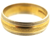 18ct Two Colour Gold Wedding Band