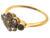 Edwardian Diamond Cluster Ring With a Diamond on Either Side
