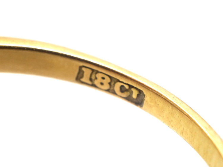 Edwardian 18ct Gold & Platinum Three Stone Diamond Crossover Ring