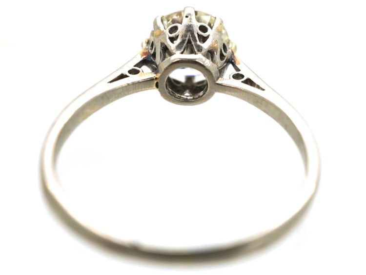 Art Deco Diamond Single Stone Platinum Ring