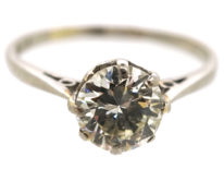 Art Deco Diamond Single Stone Platinum Ring