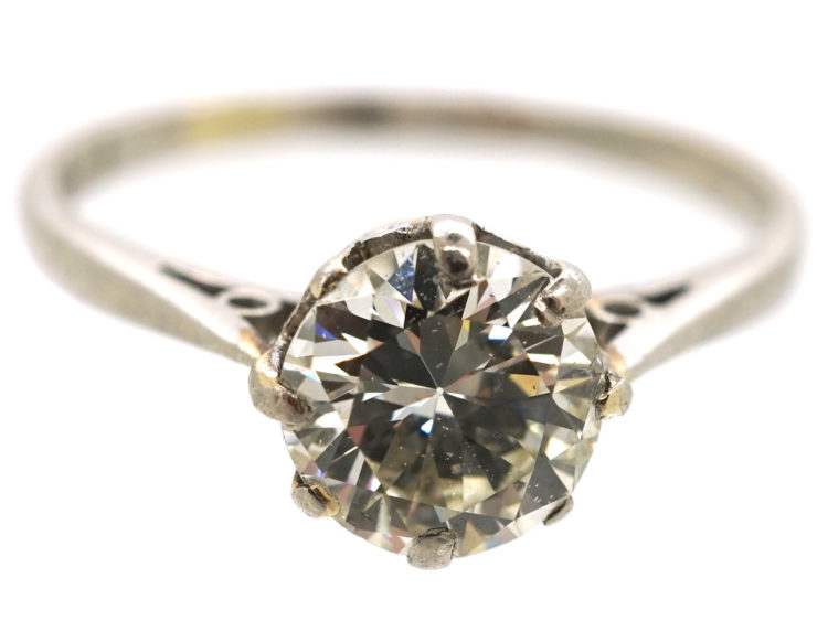 Art Deco Diamond Single Stone Platinum Ring