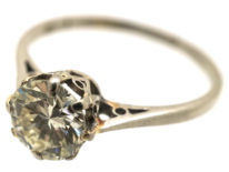 Art Deco Diamond Single Stone Platinum Ring