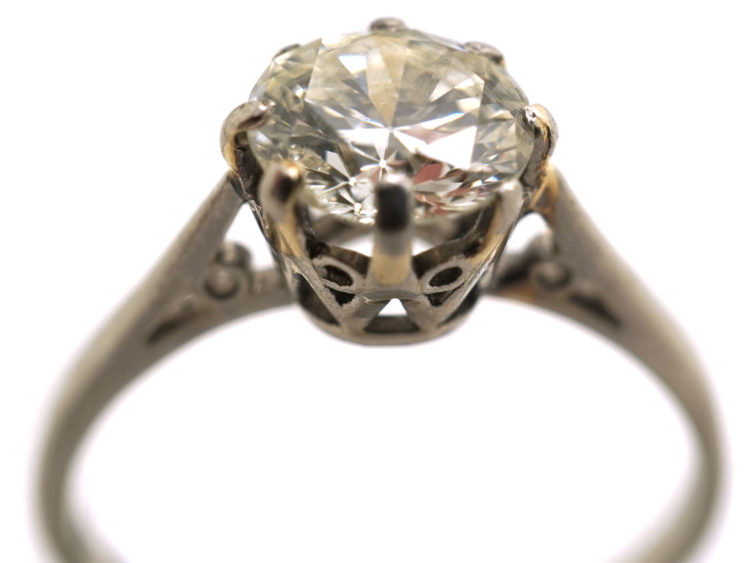 Art Deco Diamond Single Stone Platinum Ring