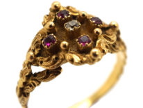 Early Victorian 18ct Gold, Ruby & Diamond Ring