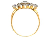 Edwardian 18ct Gold & Platinum, Sapphire & Diamond Firework Ring