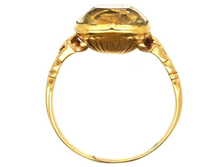 Georgian 18ct Gold & Foiled Citrine Ring