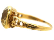 Georgian 18ct Gold & Foiled Citrine Ring