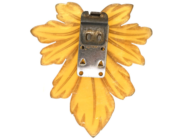 Art Deco Carved Horn Clip