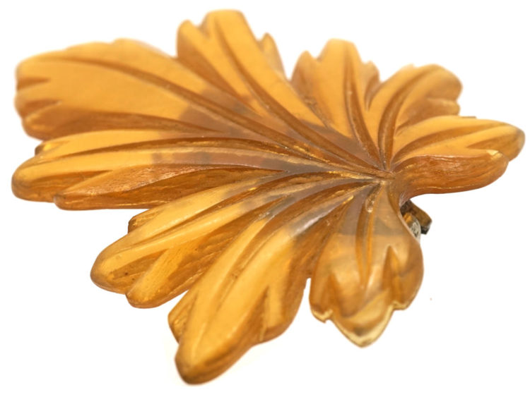Art Deco Carved Horn Clip