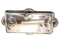 Edwardian Silver, Paste & Blue Glass Rectangular Brooch