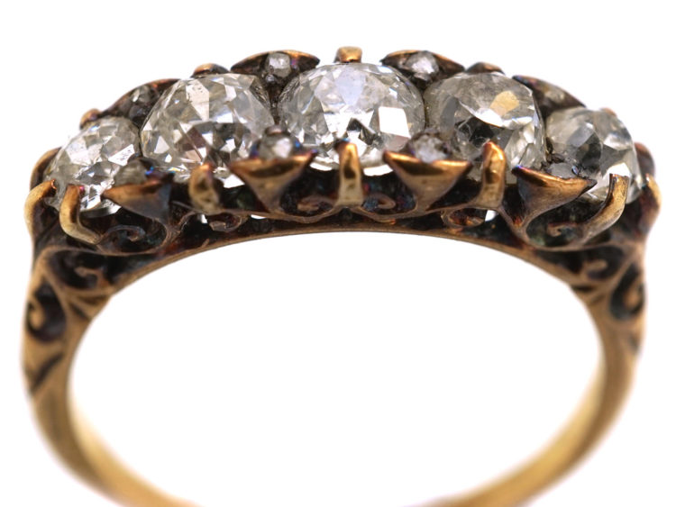 Victorian 18ct Gold Five Stone Diamond Ring