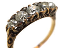 Victorian 18ct Gold Five Stone Diamond Ring