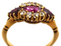 Edwardian 18ct Gold Three Stone Ruby & Diamond Ring