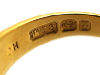 Victorian 18ct Gold Three Stone Diamond Gypsy Ring
