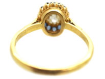Edwardian 18ct Gold, Diamond & Sapphire Cluster Ring
