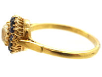 Edwardian 18ct Gold, Diamond & Sapphire Cluster Ring