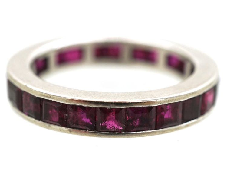 Art Deco 18ct White Gold Ruby Eternity Ring