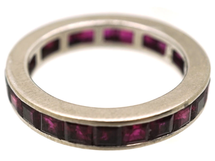 Art Deco 18ct White Gold Ruby Eternity Ring