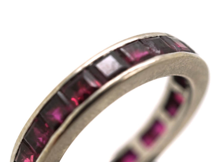 Art Deco 18ct White Gold Ruby Eternity Ring
