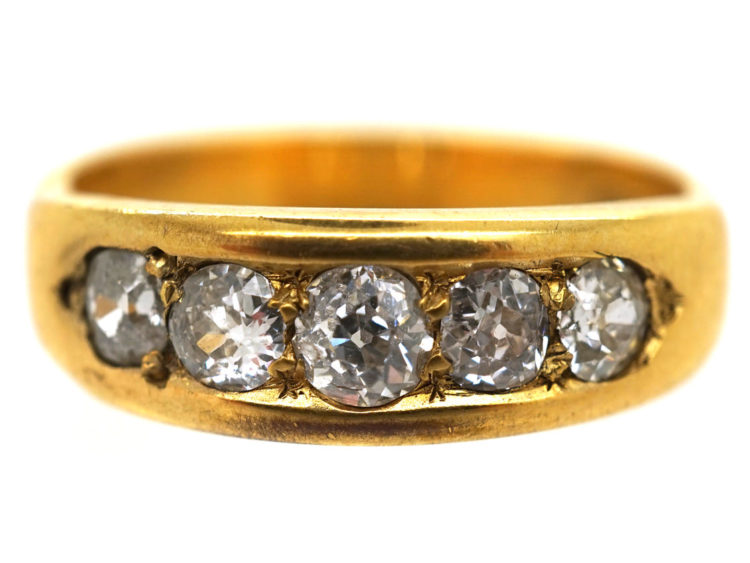 Edwardian 18ct Gold, Five Stone Diamond Ring