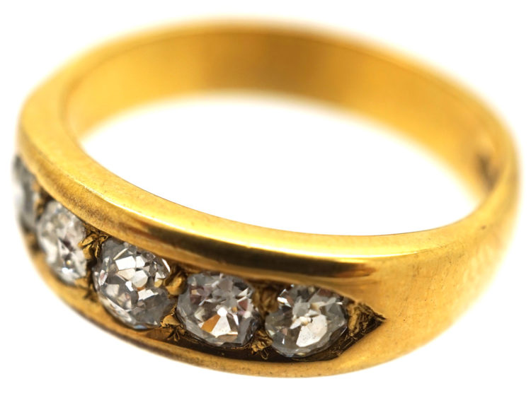 Edwardian 18ct Gold, Five Stone Diamond Ring
